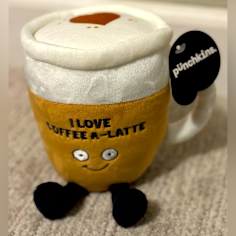 Punchkins Plush Coffee Latte Weighted All Ages NWT